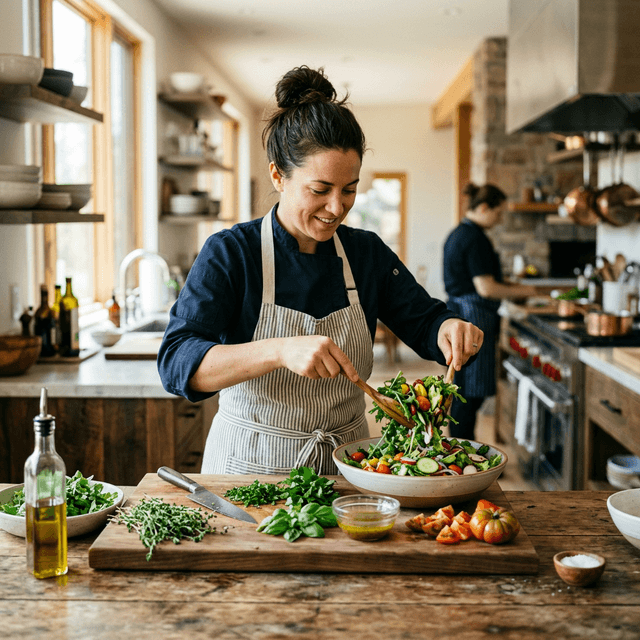 Chef preparing dishes at Wild Grove